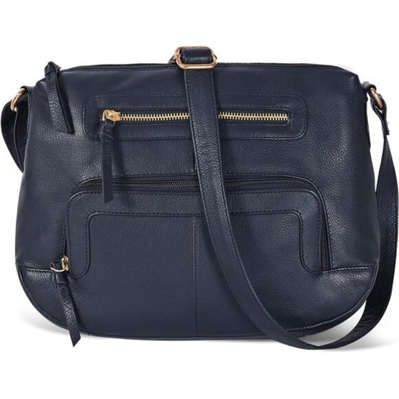 Real Leathers Crossbody Bag - Dark Blue